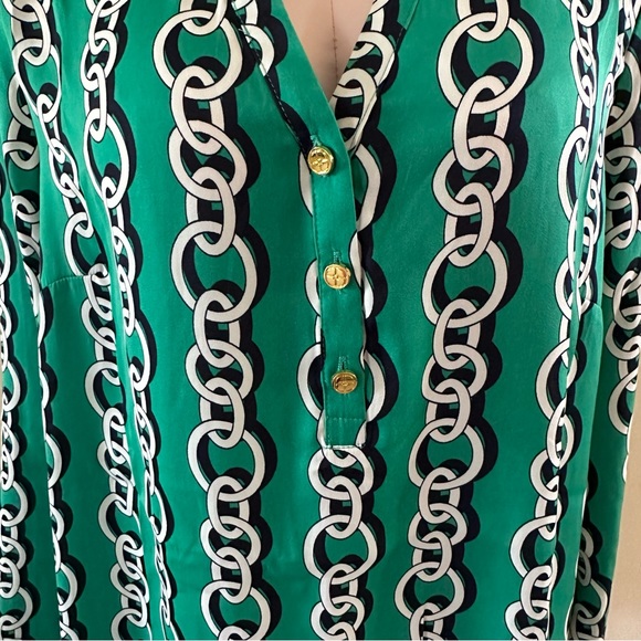 Women’s Iman Green Chain Link Blouse - Picture 3 of 4